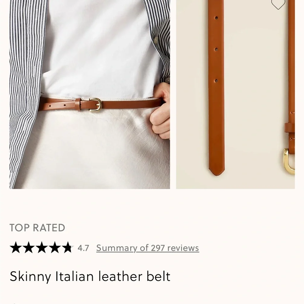 J.Crew Skinny Italian Leather Belt - Picture 5 of 5